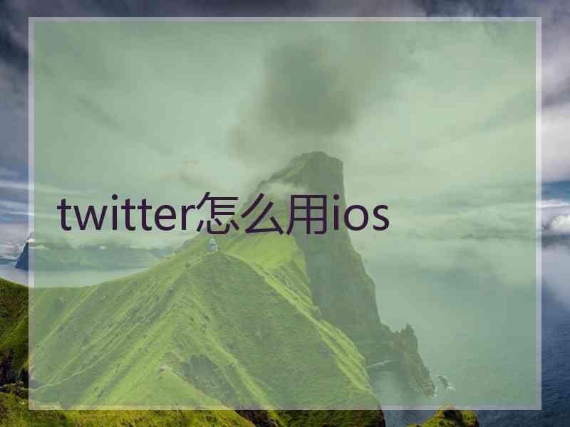 twitter怎么用ios