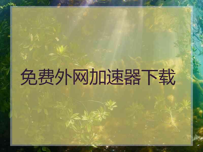 免费外网加速器下载