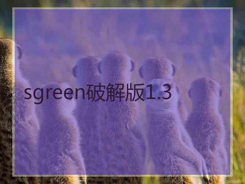 sgreen破解版1.3