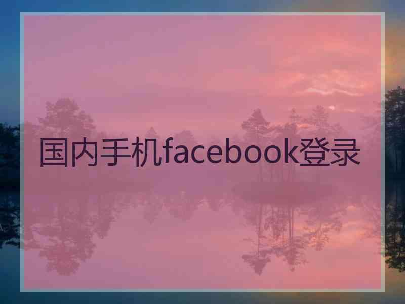 国内手机facebook登录