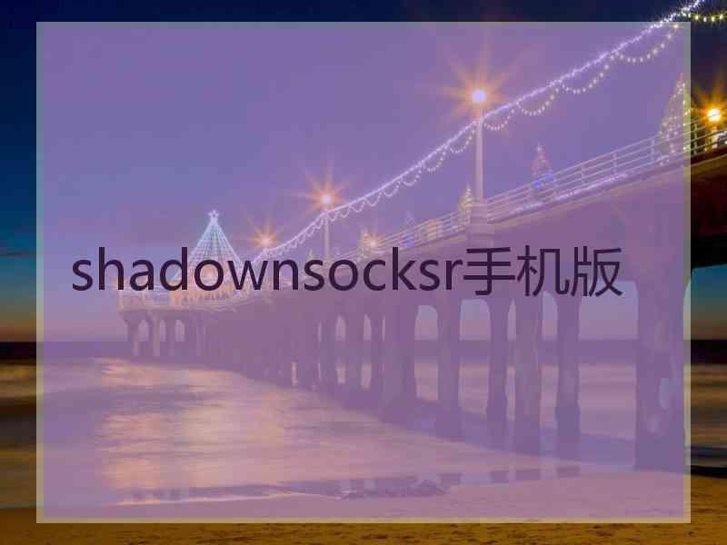 shadownsocksr手机版