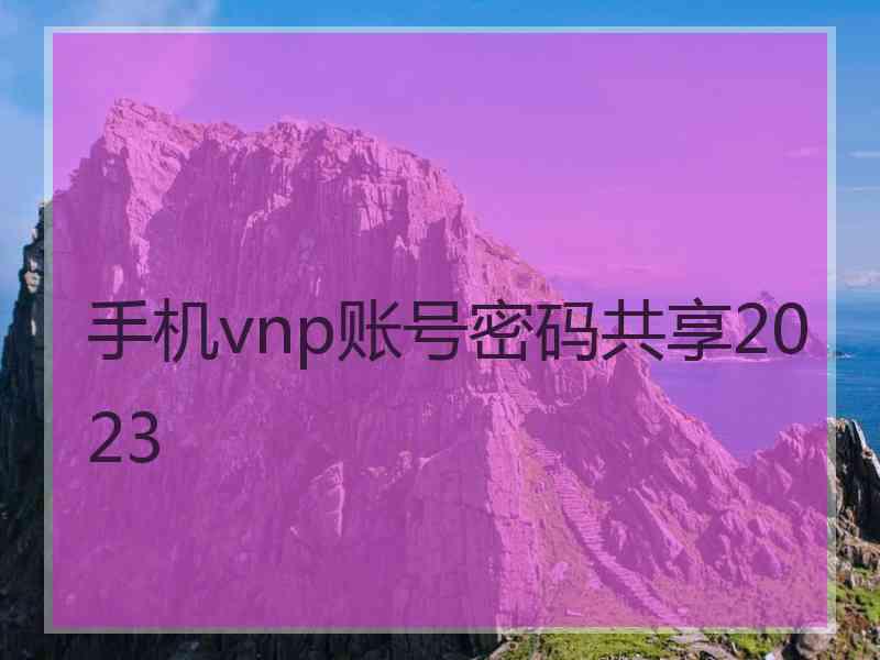 手机vnp账号密码共享2023