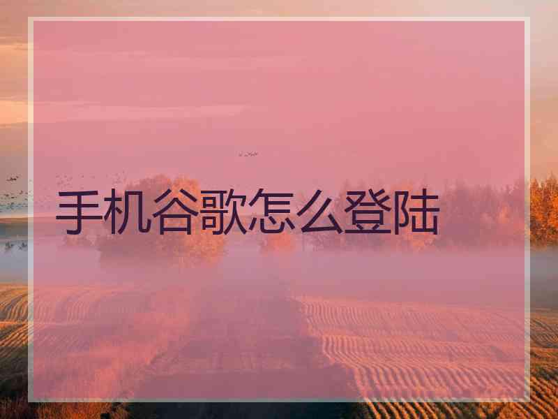 手机谷歌怎么登陆