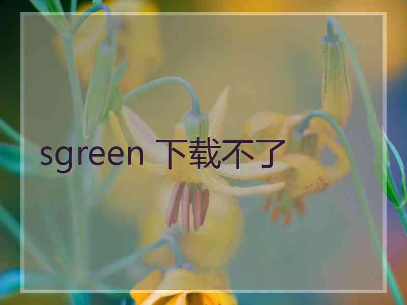 sgreen 下载不了