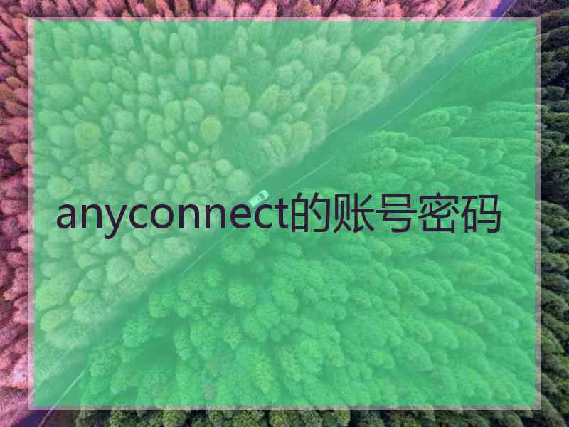 anyconnect的账号密码